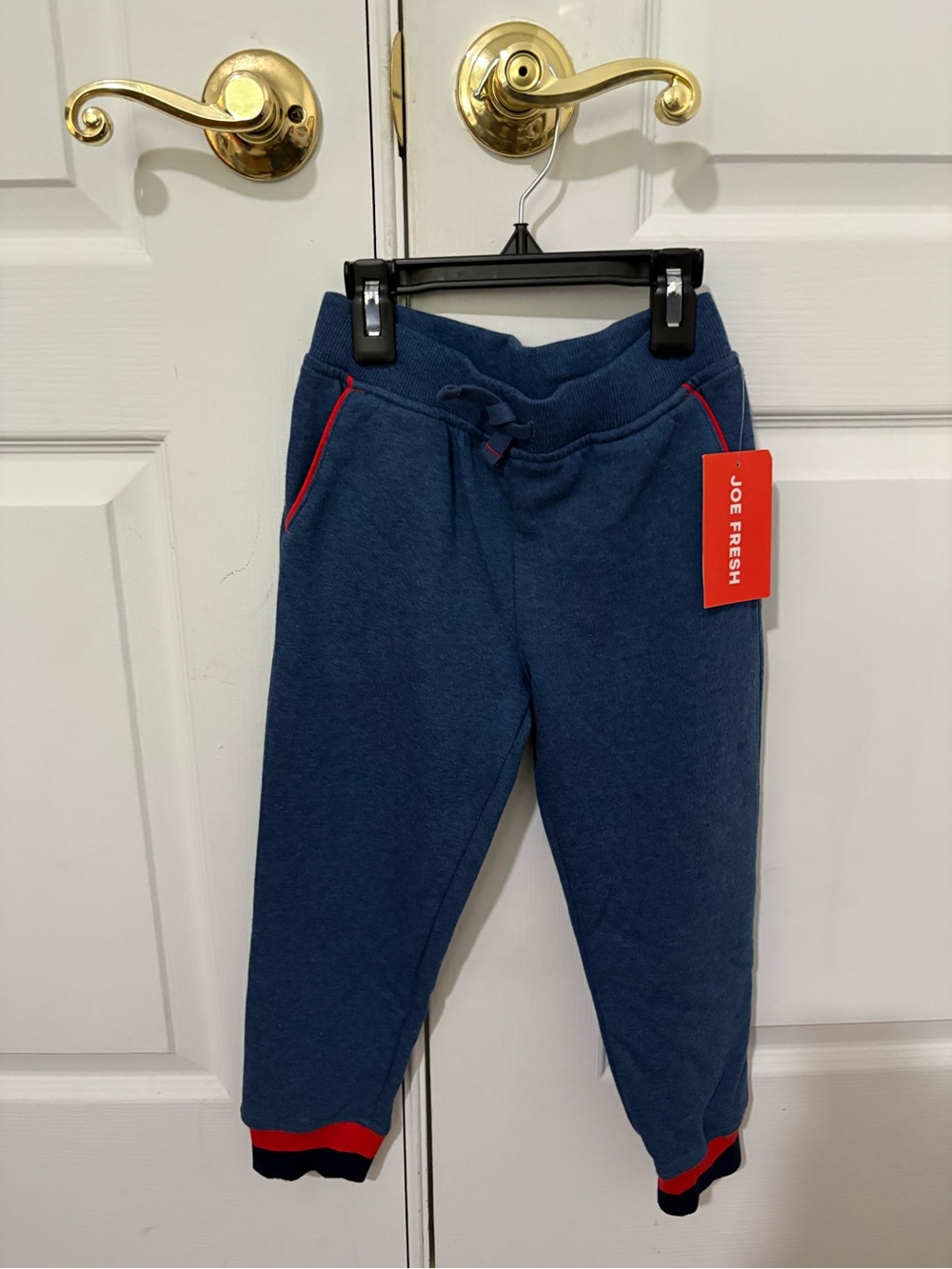 New-Never Worn Joe Fresh Navy Blue Jogger Sweatpants with Red Trim
